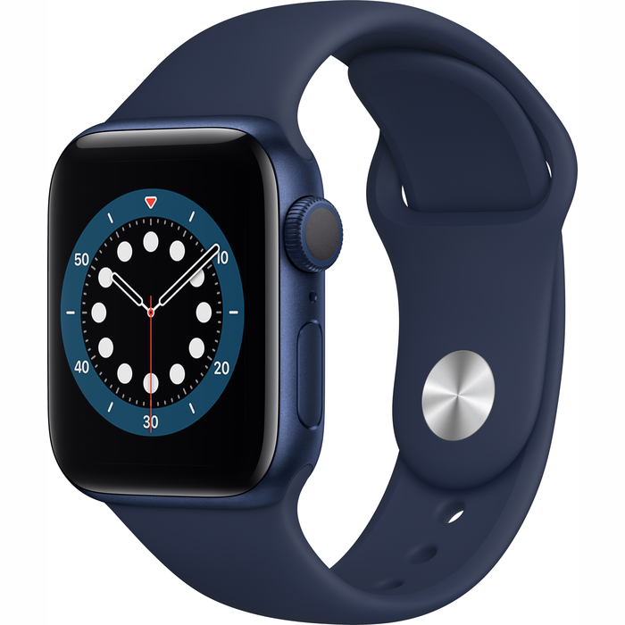 Viedpulksteņi Apple Watch Series 6 GPS 44mm Blue Aluminium Case with Deep Navy Sport Band [Demo, komplektācijā neietilpst lādētājs]